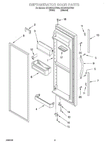 06 - Refrigerator Door parts for Whirlpool Refrigerator 8ED25DQXFN03 from AppliancePartsPros.com