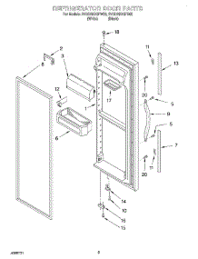 06 - Refrigerator Door parts for Whirlpool Refrigerator 2VGD29DQFW00 from AppliancePartsPros.com