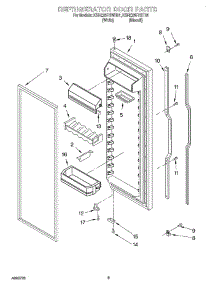 06 - Refrigerator Door parts for Kitchenaid Refrigerator KSRE25FHWH01 from AppliancePartsPros.com