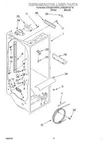 02 - Refrigerator Liner parts for Kitchenaid Refrigerator KSRE25FHBT01 from AppliancePartsPros.com