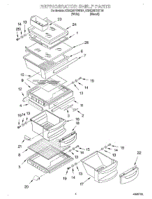 03 - Refrigerator Shelf parts for Kitchenaid Refrigerator KSRE25FHBT01 from AppliancePartsPros.com