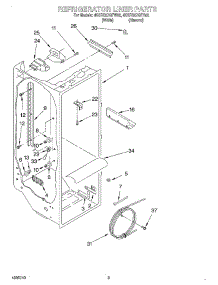 02 - Refrigerator Liner parts for Whirlpool Refrigerator 4KSRS27QFA02 from AppliancePartsPros.com