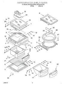 04 - Refrigerator Shelf parts for Whirlpool Refrigerator 4KSRS27QFA02 from AppliancePartsPros.com