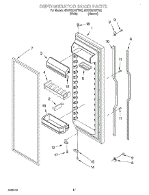 07 - Refrigerator Door parts for Whirlpool Refrigerator 4KSRS27QFA02 from AppliancePartsPros.com