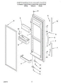 07 - Refrigerator Door parts for Whirlpool Refrigerator ED22RFXFN03 from AppliancePartsPros.com