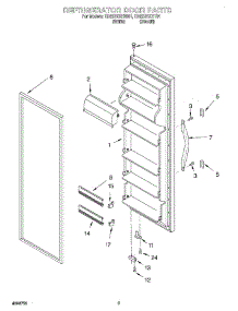 06 - Refrigerator Door parts for Whirlpool Refrigerator ED22UEXHW01 from AppliancePartsPros.com