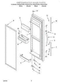 07 - Refrigerator Door parts for Whirlpool Refrigerator ED22QFXHW02 from AppliancePartsPros.com