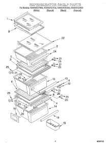 03 - Refrigerator Shelf parts for Whirlpool Refrigerator ED22QFXHB02 from AppliancePartsPros.com