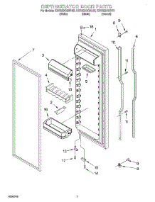 05 - Refrigerator Door parts for Kitchenaid Refrigerator KSRS22QGWH03 from AppliancePartsPros.com