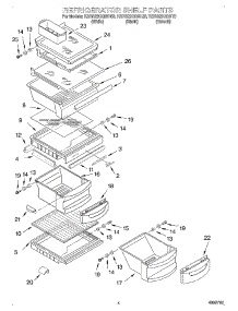 03 - Refrigerator Shelf parts for Kitchenaid Refrigerator KSRS22QGBT03 from AppliancePartsPros.com