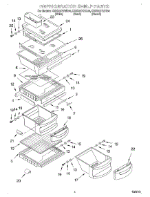 03 - Refrigerator Shelf parts for Kitchenaid Refrigerator KSRS22FGWH04 from AppliancePartsPros.com
