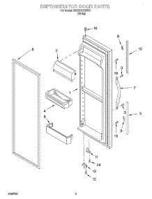 06 - Refrigerator Door parts for Whirlpool Refrigerator SS22AEXHW02 from AppliancePartsPros.com