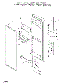 07 - Refrigerator Door parts for Whirlpool Refrigerator GD22DCXHW01 from AppliancePartsPros.com