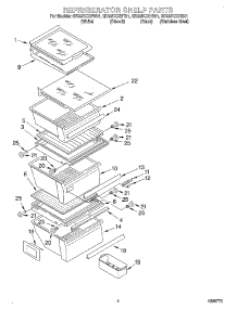 03 - Refrigerator Shelf parts for Whirlpool Refrigerator GD22DCXHT01 from AppliancePartsPros.com