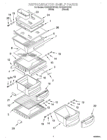 03 - Refrigerator Shelf parts for Kitchenaid Refrigerator KSRE22FHBT02 from AppliancePartsPros.com