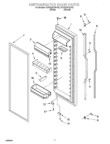05 - Refrigerator Door parts for Kitchenaid Refrigerator KSRE22FHBT02 from AppliancePartsPros.com