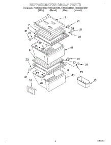 03 - Refrigerator Shelf parts for Whirlpool Refrigerator ED22CQXHN02 from AppliancePartsPros.com