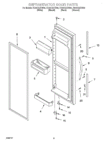 07 - Refrigerator Door parts for Whirlpool Refrigerator ED22CQXHN02 from AppliancePartsPros.com