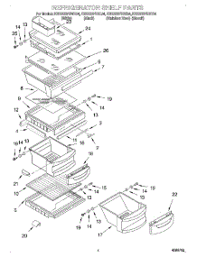 03 - Refrigerator Shelf parts for Kitchenaid Refrigerator KSRB22FHWH04 from AppliancePartsPros.com