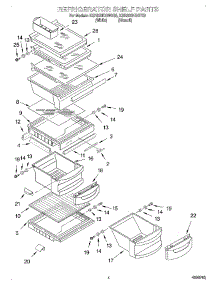 03 - Refrigerator Shelf parts for Kitchenaid Refrigerator KSRS22KGBT03 from AppliancePartsPros.com