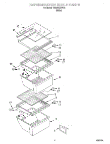 03 - Refrigerator Shelf parts for Whirlpool Refrigerator TS22AEXHW02 from AppliancePartsPros.com