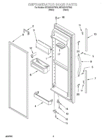 06 - Refrigerator Door parts for Whirlpool Refrigerator 6ED25DQXFW02 from AppliancePartsPros.com