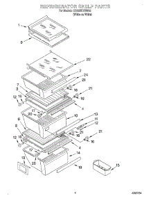 03 - Refrigerator Shelf parts for Whirlpool Refrigerator GD22DKXHW02 from AppliancePartsPros.com