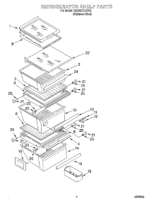 03 - Refrigerator Shelf parts for Whirlpool Refrigerator GD25DCXHS00 from AppliancePartsPros.com