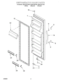 06 - Refrigerator Door parts for Whirlpool Refrigerator ED20TQXFW04 from AppliancePartsPros.com