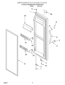 06 - Refrigerator Door parts for Whirlpool Refrigerator 8ED20TKXFN04 from AppliancePartsPros.com