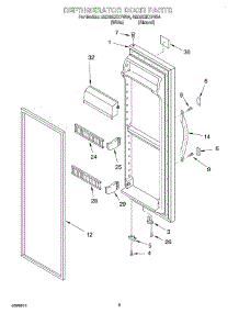 06 - Refrigerator Door parts for Whirlpool Refrigerator 8ED20ZKXFN04 from AppliancePartsPros.com