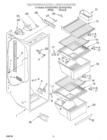 02 - Refrigerator Liner parts for Whirlpool Refrigerator 8ED20ZKXFW03 from AppliancePartsPros.com