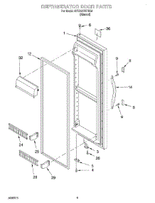 06 - Refrigerator Door parts for Whirlpool Refrigerator 4YED20TKFN04 from AppliancePartsPros.com