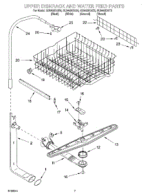 05 - Upper Dishrack And Waterfeed parts for Whirlpool Dishwasher GU940SCGB3 from AppliancePartsPros.com