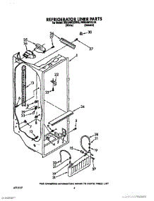 03 - Refrigerator Liner parts for Roper Refrigerator RS25AWXXW00 from AppliancePartsPros.com