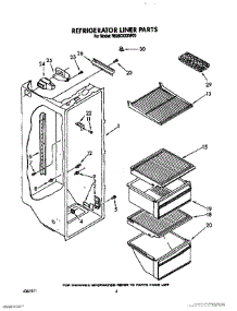03 - Refrigerator Liner parts for Roper Refrigerator RS20CKXXW00 from AppliancePartsPros.com