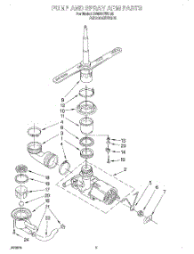 04 - Pump And Sprayarm parts for Whirlpool Dishwasher DU830CWDB5 from AppliancePartsPros.com