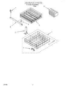 06 - Dishrack parts for Roper Dishwasher RUD1000HB0 from AppliancePartsPros.com
