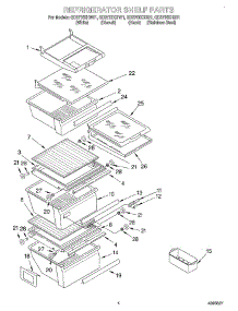 03 - Refrigerator Shelf parts for Whirlpool Refrigerator GD27DIXHB01 from AppliancePartsPros.com