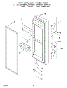 06 - Refrigerator Door parts for Whirlpool Refrigerator GD27DIXHB01 from AppliancePartsPros.com