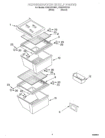 03 - Refrigerator Shelf parts for Whirlpool Refrigerator ED25UEXHW01 from AppliancePartsPros.com