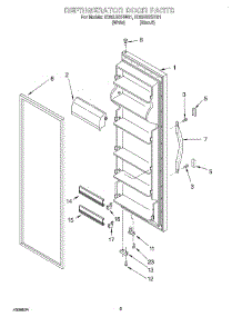 06 - Refrigerator Door parts for Whirlpool Refrigerator ED25UEXHT01 from AppliancePartsPros.com