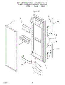 06 - Refrigerator Door parts for Whirlpool Refrigerator ED25PEXHB02 from AppliancePartsPros.com