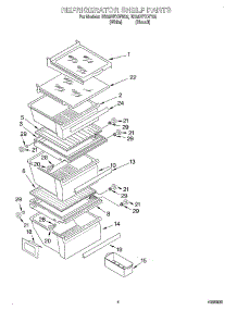 03 - Refrigerator Shelf parts for Whirlpool Refrigerator ED25VFXHW02 from AppliancePartsPros.com