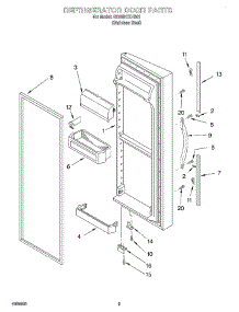 07 - Refrigerator Door parts for Whirlpool Refrigerator GD25DCXHS01 from AppliancePartsPros.com