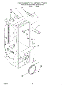 02 - Refrigerator Liner parts for Whirlpool Refrigerator 6ED22DQXFW02 from AppliancePartsPros.com