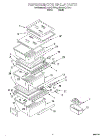 03 - Refrigerator Shelf parts for Whirlpool Refrigerator 6ED22DQXFW02 from AppliancePartsPros.com