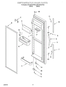 07 - Refrigerator Door parts for Whirlpool Refrigerator 6ED22DQXFB02 from AppliancePartsPros.com