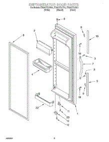 06 - Refrigerator Door parts for Whirlpool Refrigerator ED25CEXJT01 from AppliancePartsPros.com