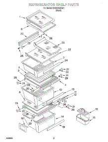 04 - Refrigerator Shelf parts for Whirlpool Refrigerator 3XARG488G01 from AppliancePartsPros.com